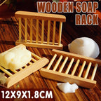 Hollow Pattern Wooden Soap Dish Drain Rack | StorageOZ
