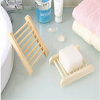 Hollow Pattern Wooden Soap Dish Drain Rack | StorageOZ