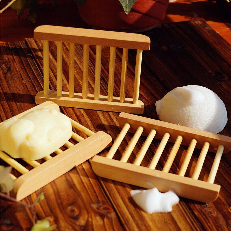 Hollow Pattern Wooden Soap Dish Drain Rack | StorageOZ
