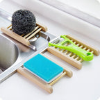Hollow Pattern Wooden Soap Dish Drain Rack | StorageOZ