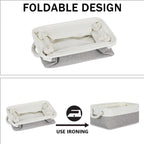 3 Pcs Foldable Fabric Baskets Two Colours | StorageOZ
