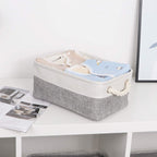 3 Pcs Foldable Fabric Baskets Two Colours | StorageOZ