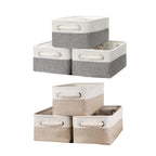3 Pcs Foldable Fabric Baskets Two Colours | StorageOZ
