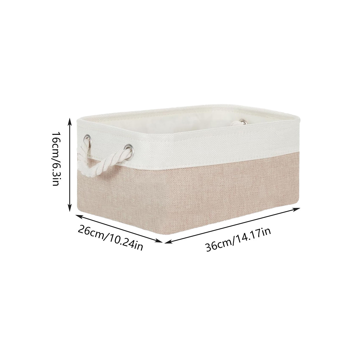 3 Pcs Foldable Fabric Baskets Two Colours | StorageOZ