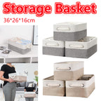 3 Pcs Foldable Fabric Baskets Two Colours | StorageOZ