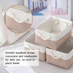 3 Pcs Foldable Fabric Baskets Two Colours | StorageOZ