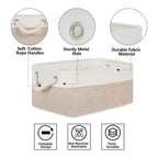 3 Pcs Foldable Fabric Baskets Two Colours | StorageOZ