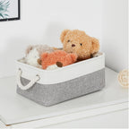3 Pcs Foldable Fabric Baskets Two Colours | StorageOZ