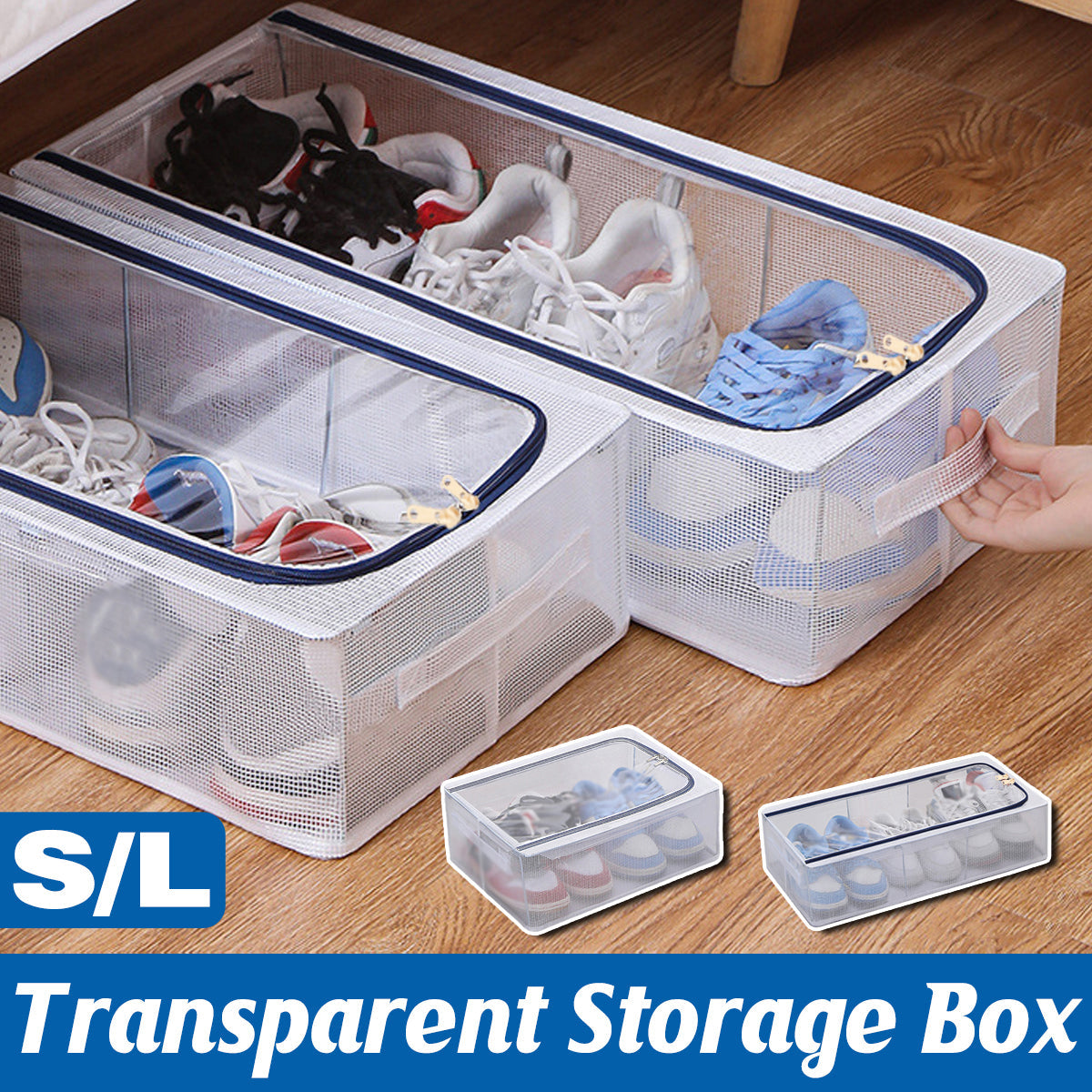 Clear Steel Frame Storage Boxes Two Sizes | StorageOZ