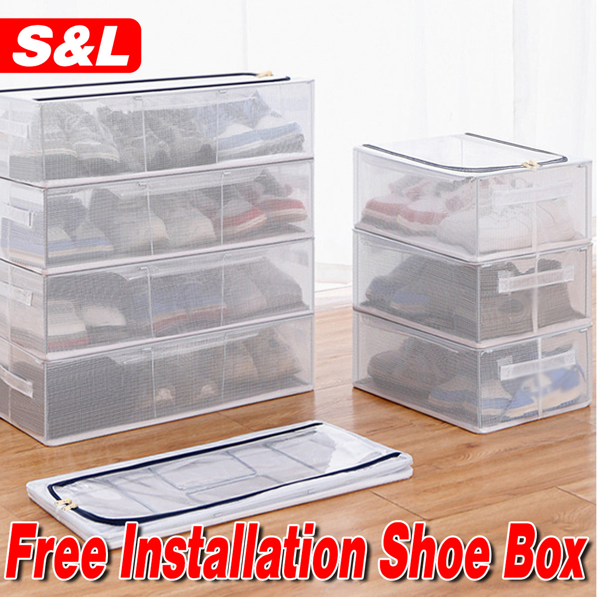 Clear Steel Frame Storage Boxes Two Sizes | StorageOZ