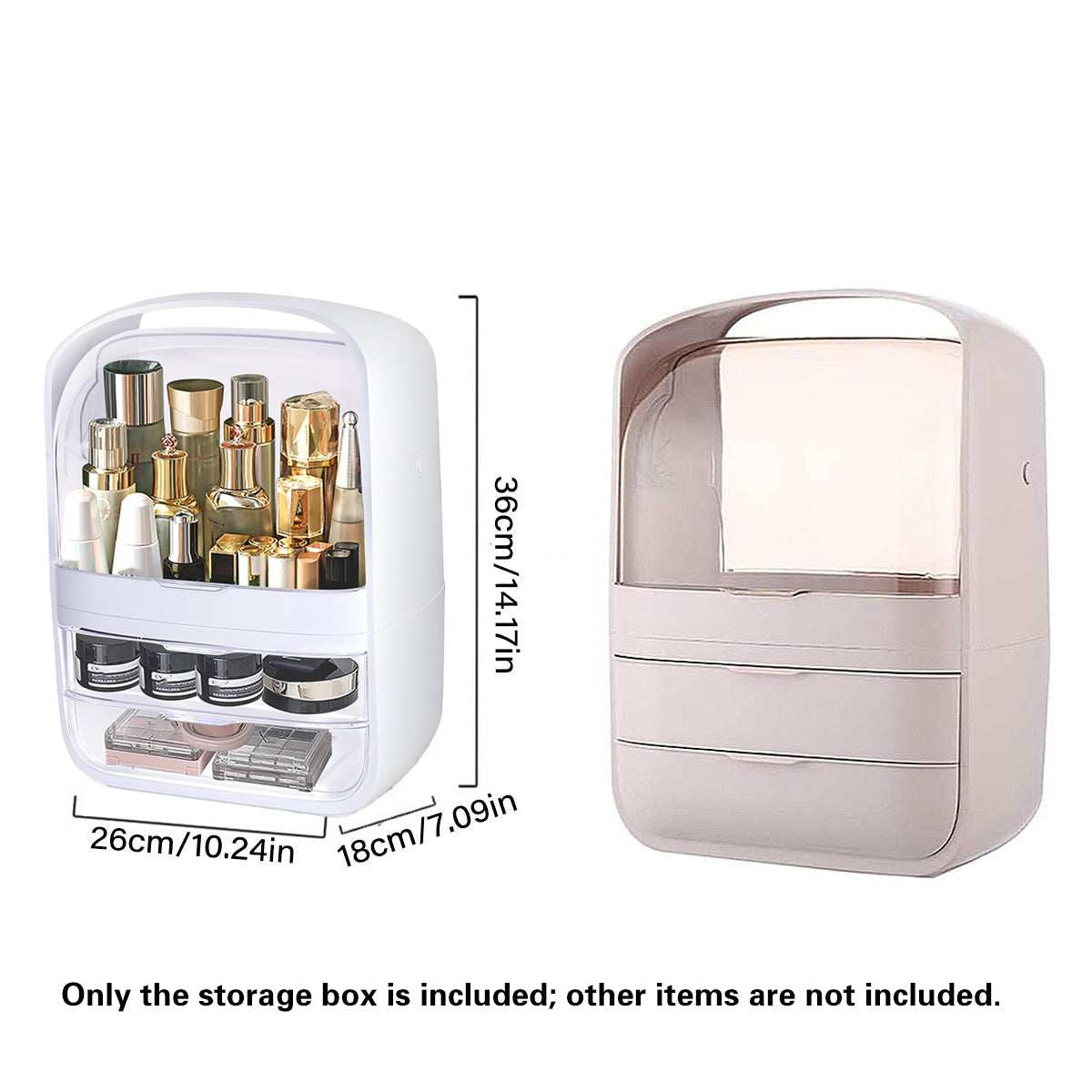 Large Cosmetic Box with Clear Cover Two Colours | StorageOZ