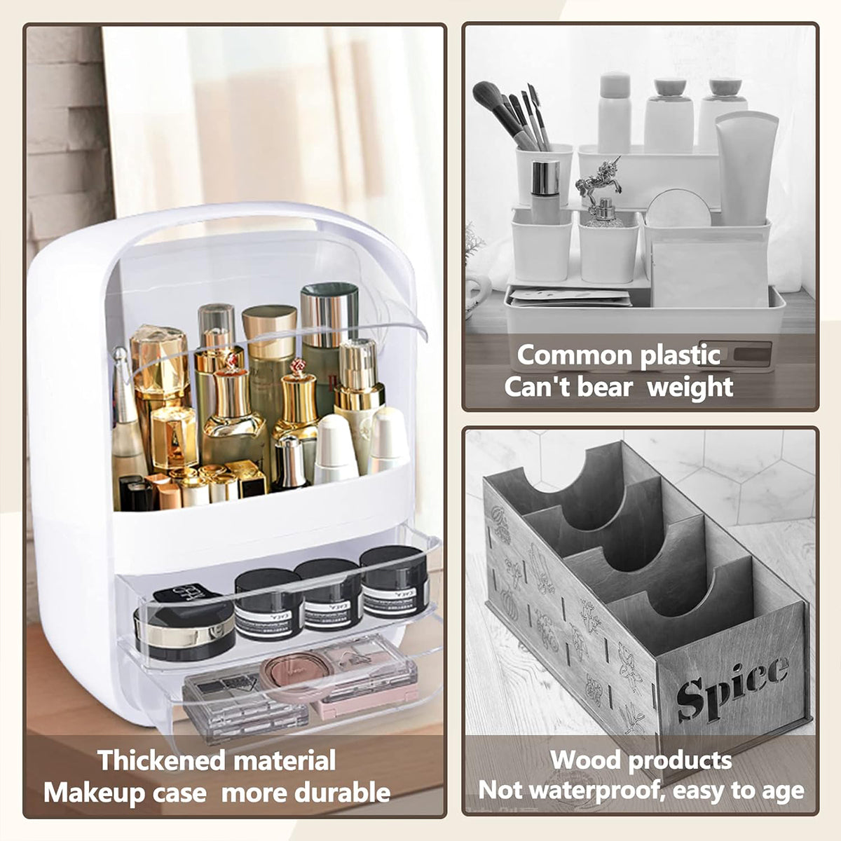 Large Cosmetic Box with Clear Cover Two Colours | StorageOZ