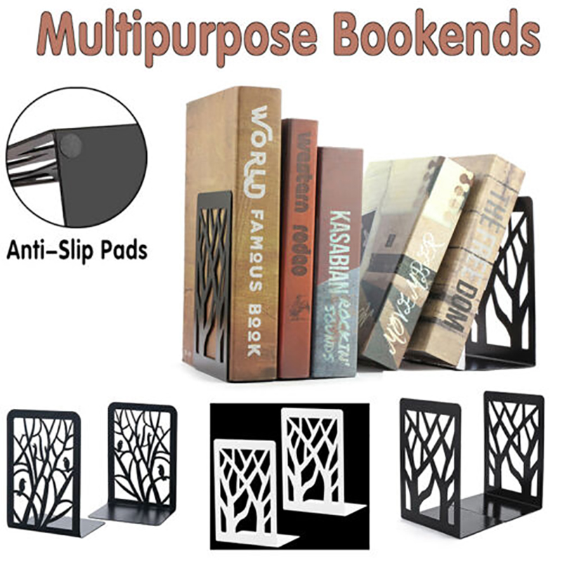 Metal Tree Pattern Bookend Pair Shelf Set | StorageOZ
