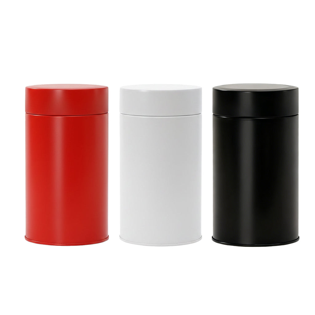 5 Pcs Tin Tea Canisters Three Colours Set | StorageOZ