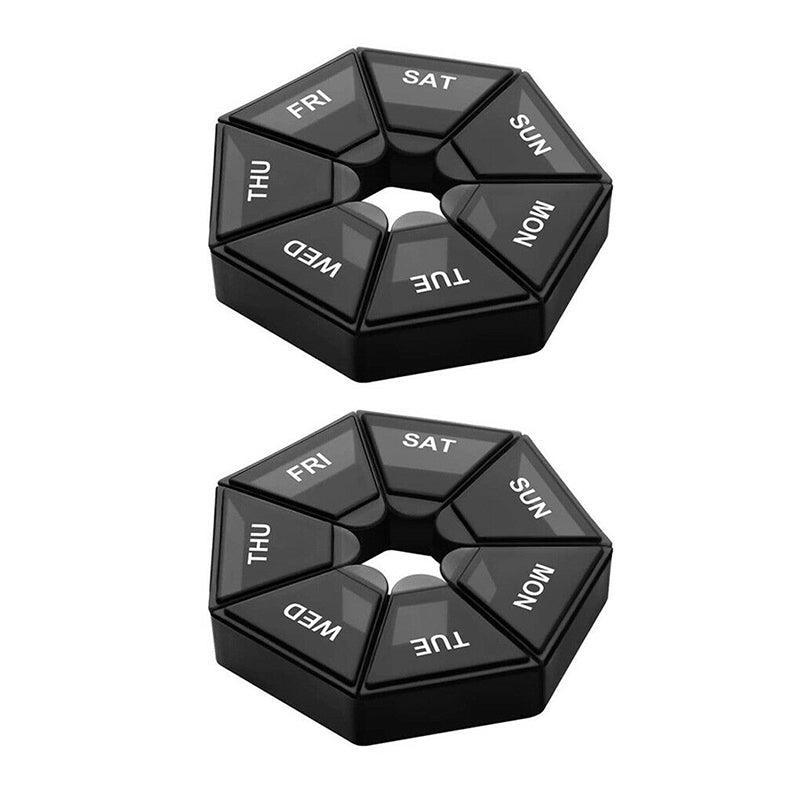 2 Pcs 7 Grid Pill Storage Boxes Eight Colours | StorageOZ