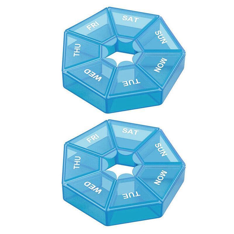 2 Pcs 7 Grid Pill Storage Boxes Eight Colours | StorageOZ