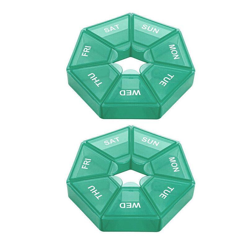 2 Pcs 7 Grid Pill Storage Boxes Eight Colours | StorageOZ