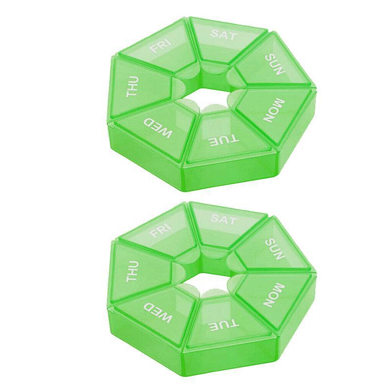 2 Pcs 7 Grid Pill Storage Boxes Eight Colours | StorageOZ