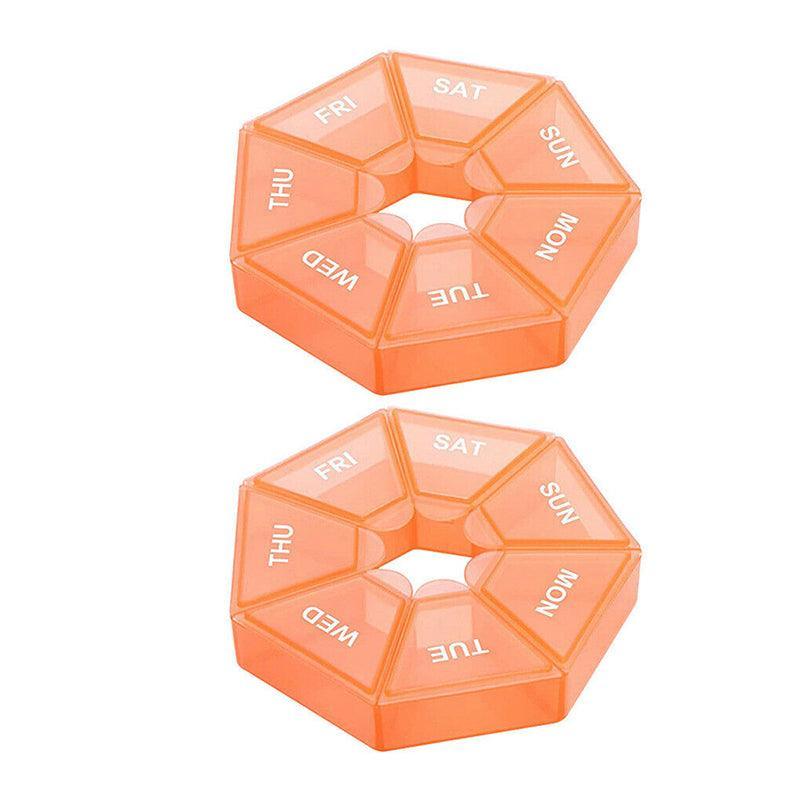 2 Pcs 7 Grid Pill Storage Boxes Eight Colours | StorageOZ