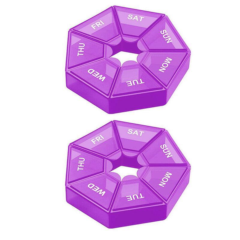 2 Pcs 7 Grid Pill Storage Boxes Eight Colours | StorageOZ