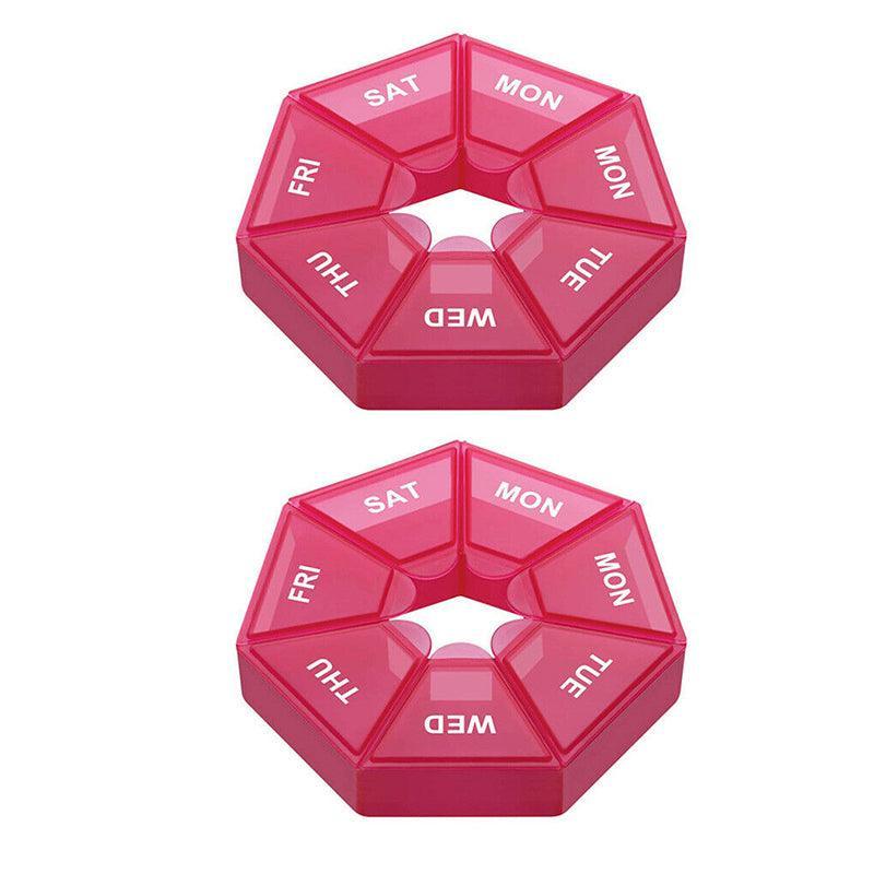 2 Pcs 7 Grid Pill Storage Boxes Eight Colours | StorageOZ